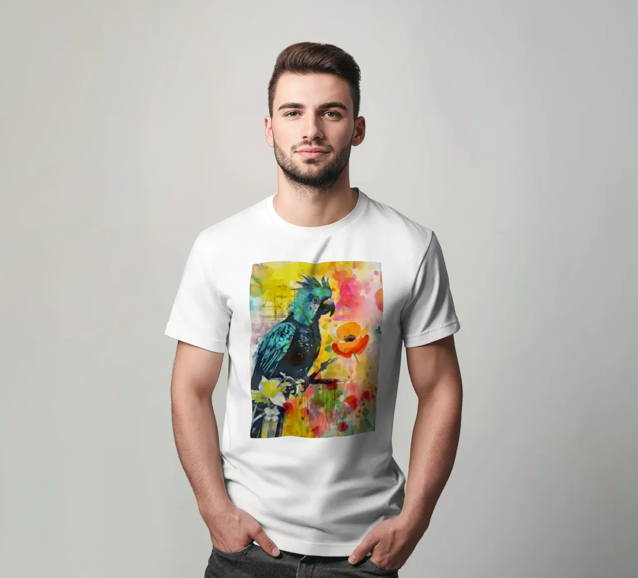 Paradiso tropicale dei pappagalli t-shirt da Andrea Haase Modern Home