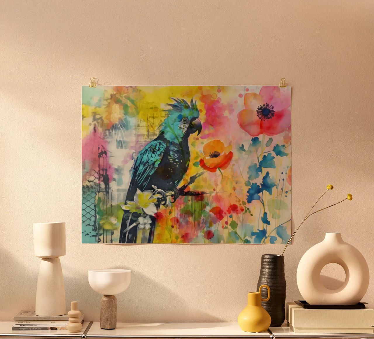 Paradis tropical des perroquets poster de Andrea Haase Modern Home
