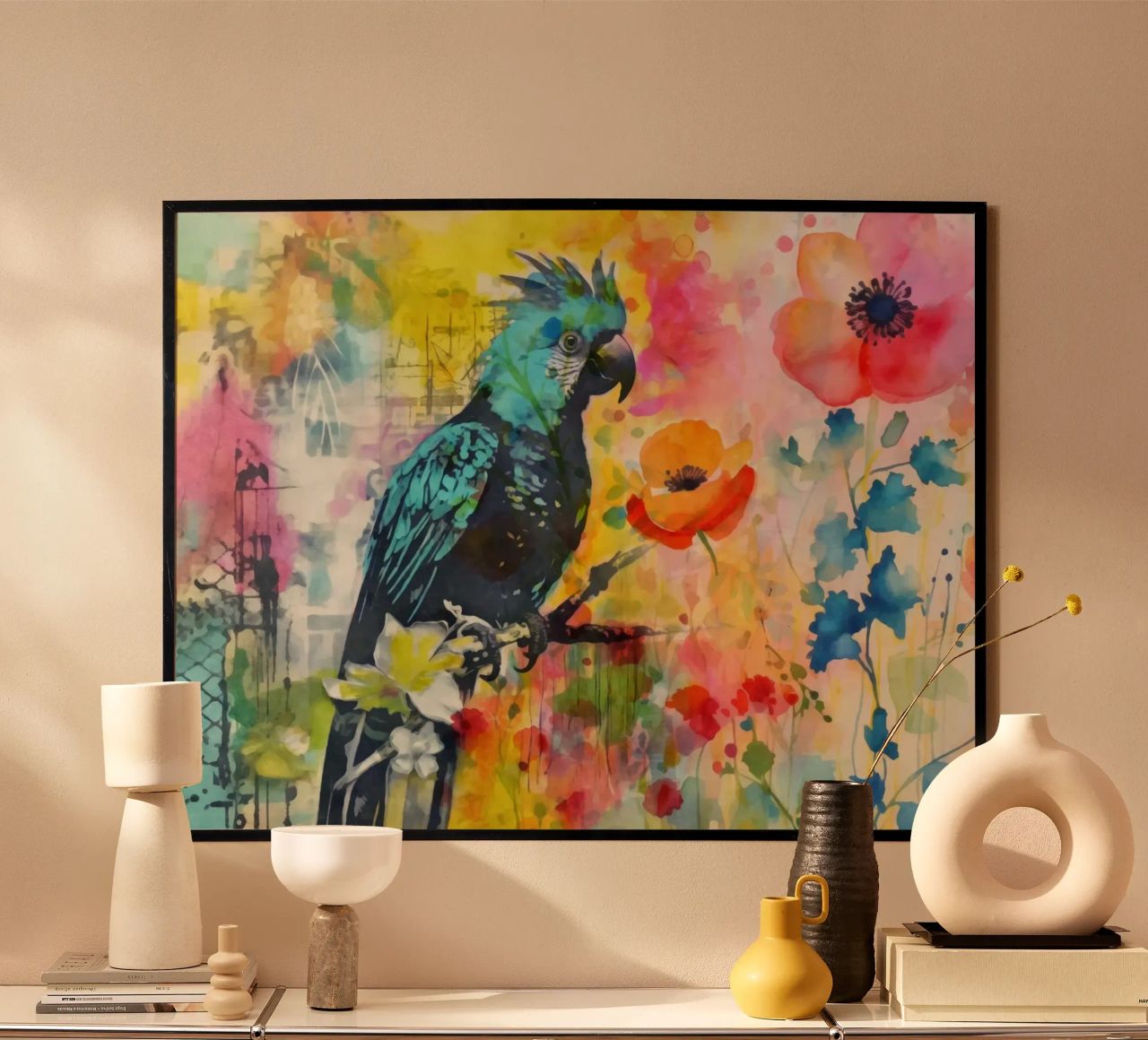 Paradis tropical des perroquets poster de Andrea Haase Modern Home