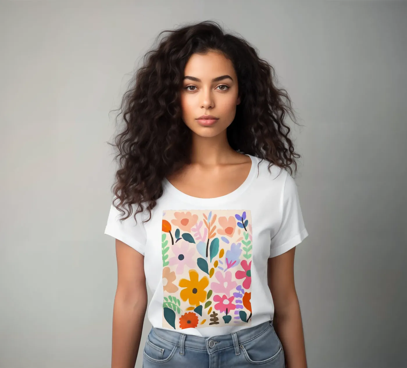 Matisse Flower Garden women's fitted t-shirt by Andrea Haase Modern Home