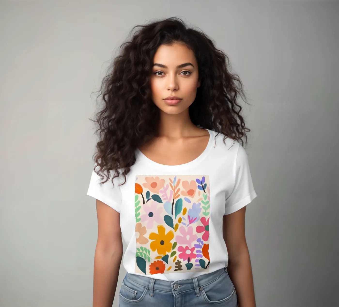 Matisse Flower Garden women's fitted t-shirt by Andrea Haase Modern Home