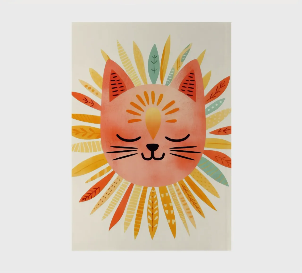 Whimsical Cat Smiling Face notebook by Andrea Haase Modern Home