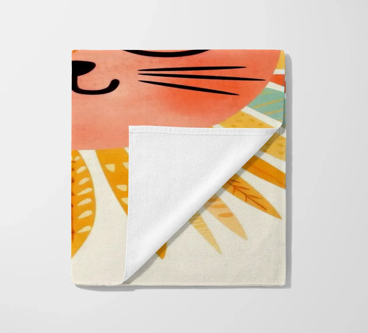 Whimsical Cat Smiling Face beach towel by Andrea Haase Modern Home
