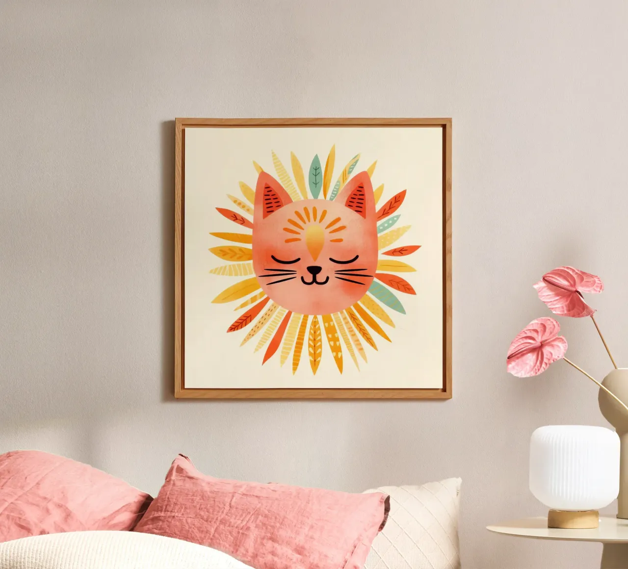 Whimsical Cat Smiling Face alu-dibond by Andrea Haase Modern Home