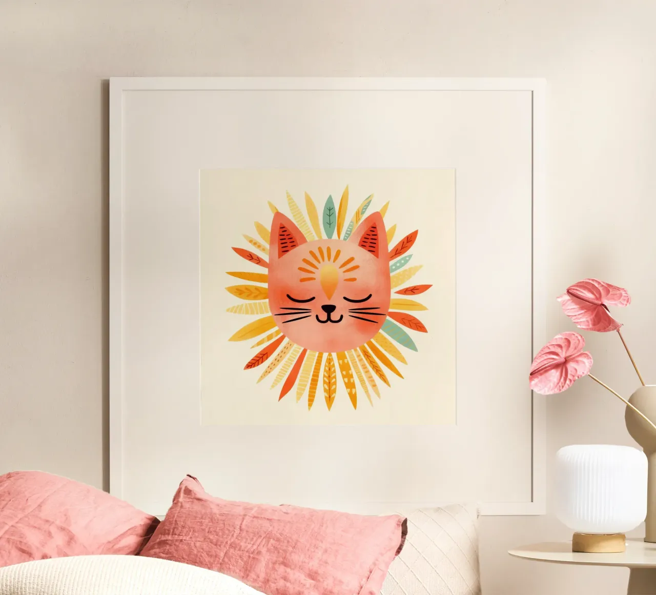 Whimsical Cat Smiling Face hahnemühle by Andrea Haase Modern Home