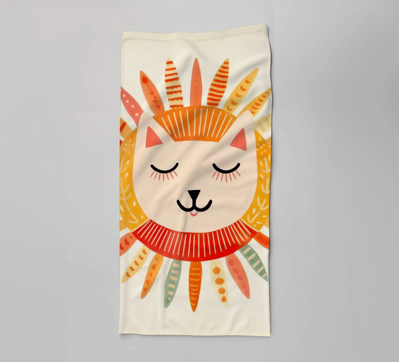 Chat mignon souriant serviette de bain de Andrea Haase Modern Home