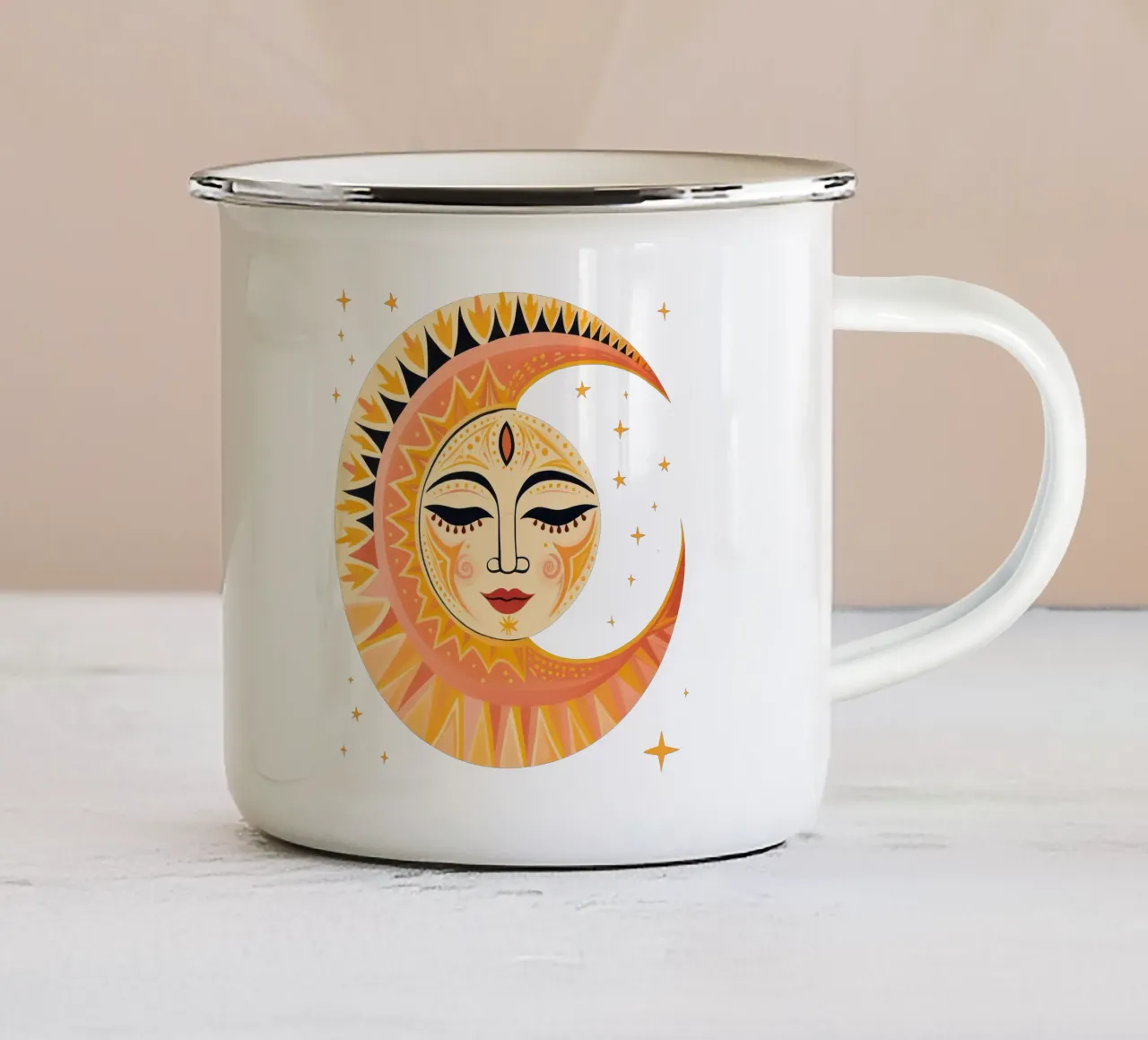 Sole Celeste Faccia di Luna tazza in smalto da Andrea Haase Modern Home