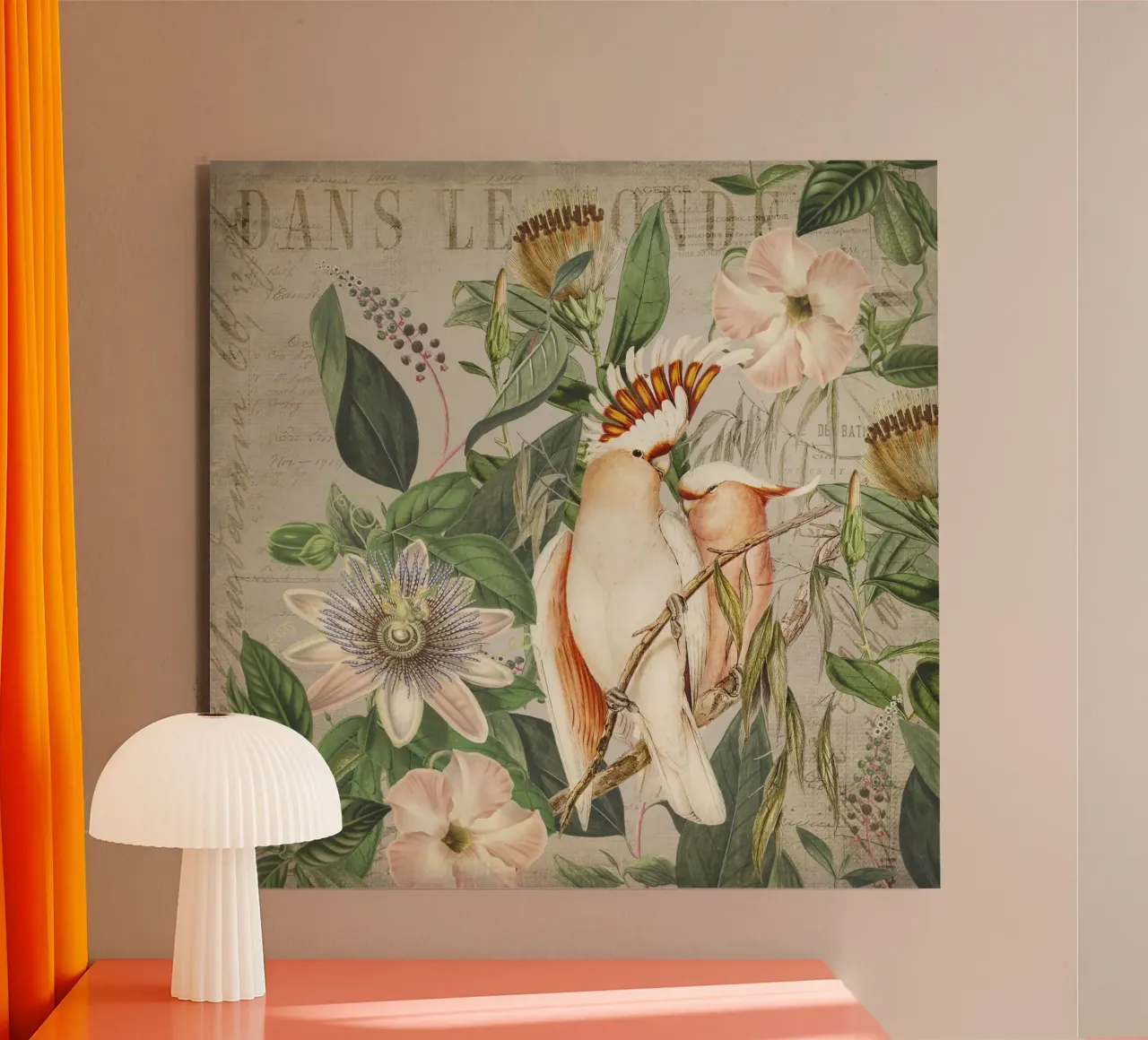 Paradiso dei cacatua tropicali alluminio dibond da Andrea Haase Vintage World