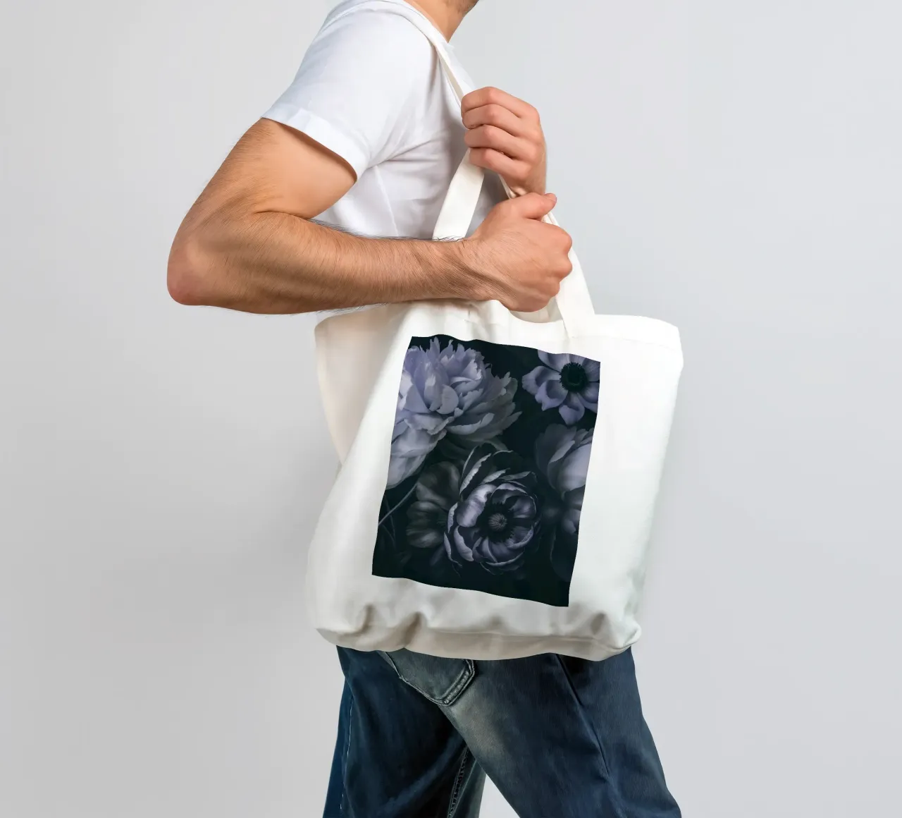 Moody Baroque Floral Symphony Midnight Blue tote bag by Andrea Haase Floral Passion