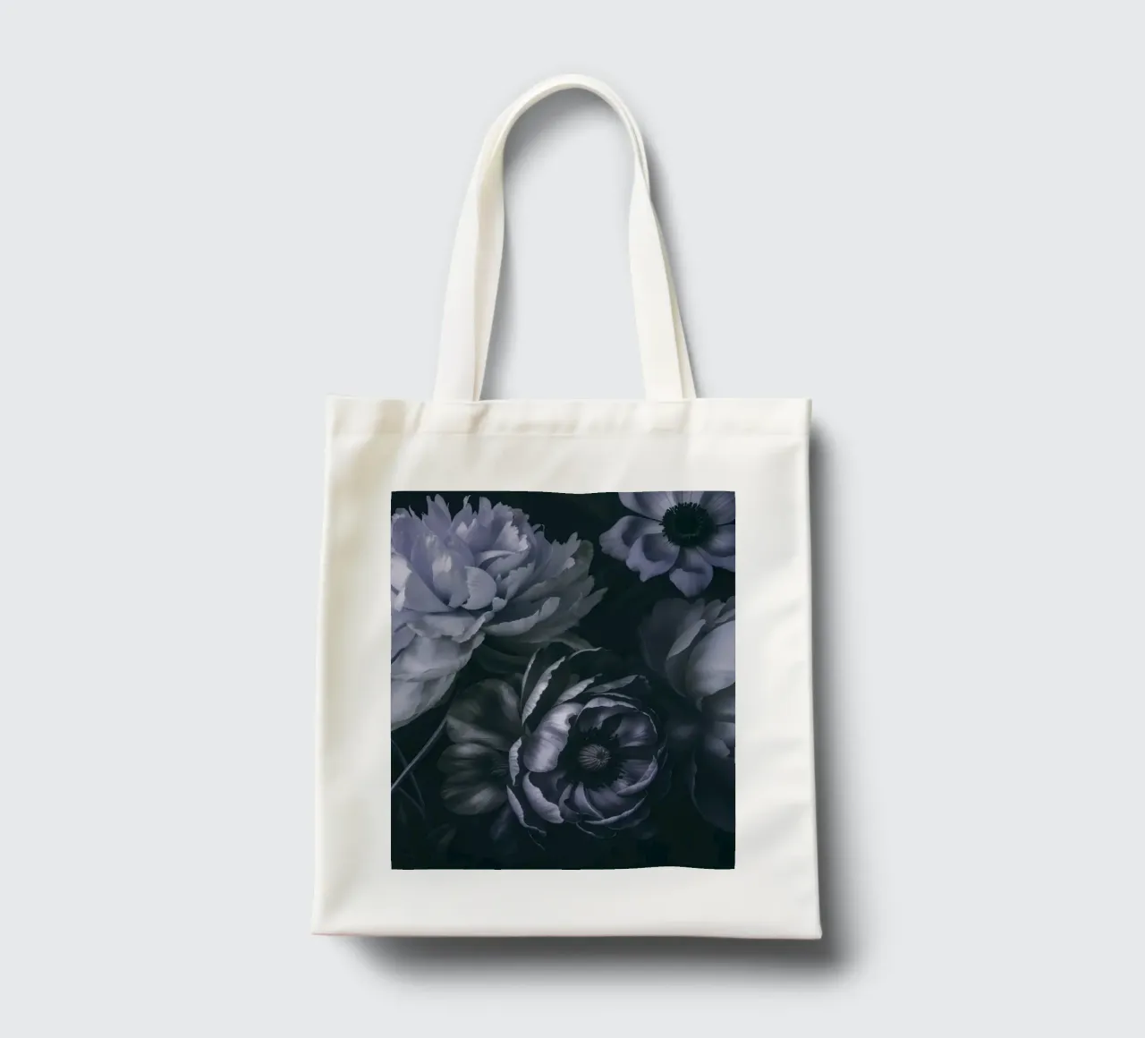 Moody Baroque Floral Symphony Midnight Blue tote bag by Andrea Haase Floral Passion
