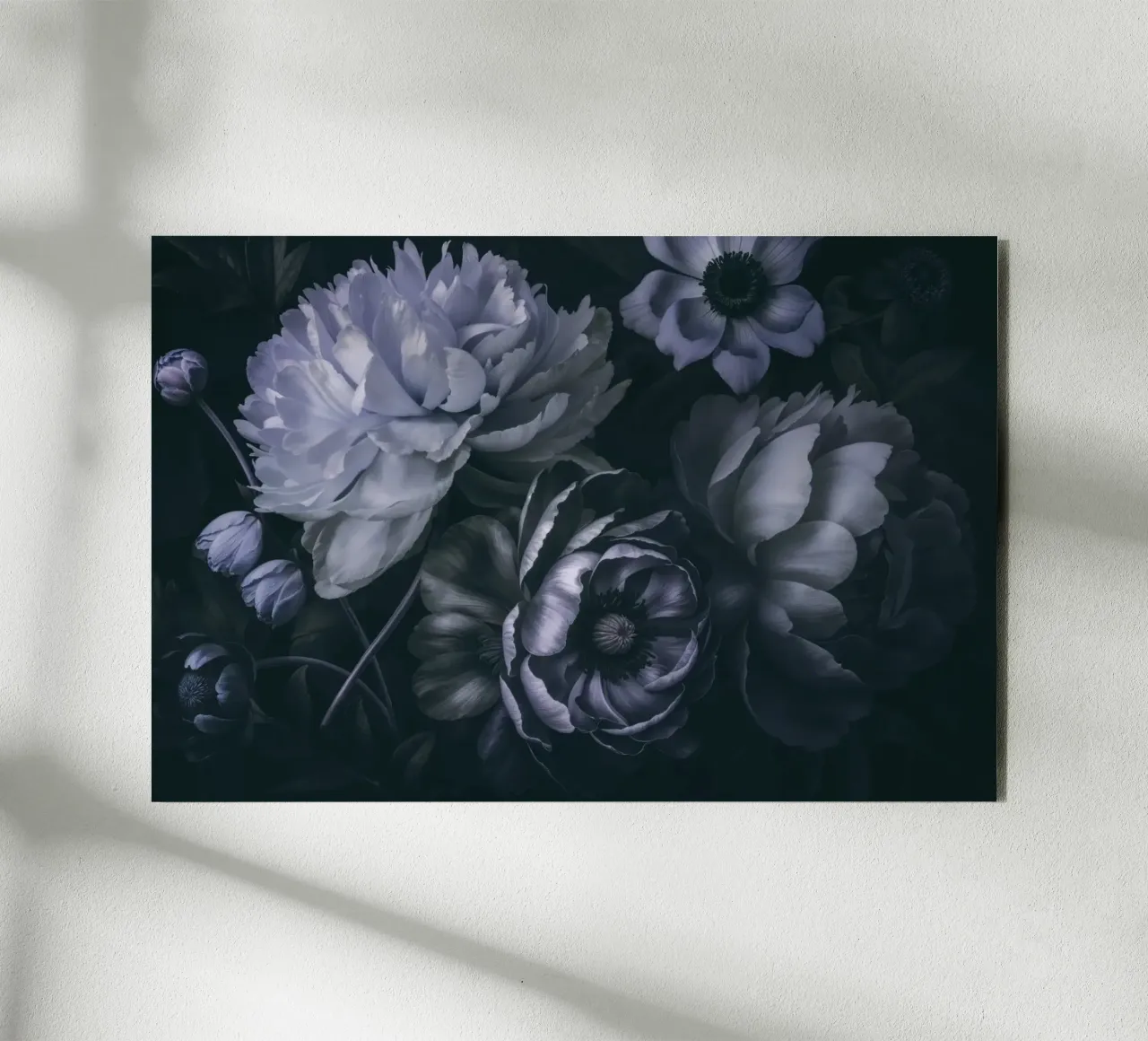Moody Baroque Floral Symphony Midnight Blue alu-dibond by Andrea Haase Floral Passion