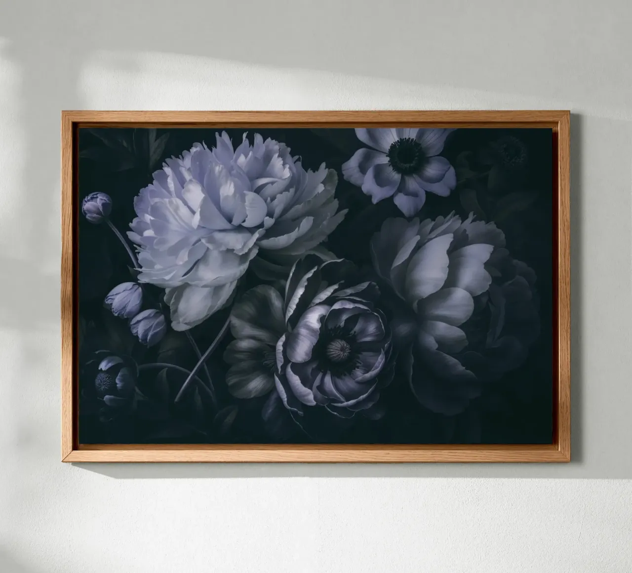 Moody Baroque Floral Symphony Midnight Blue canvas by Andrea Haase Floral Passion