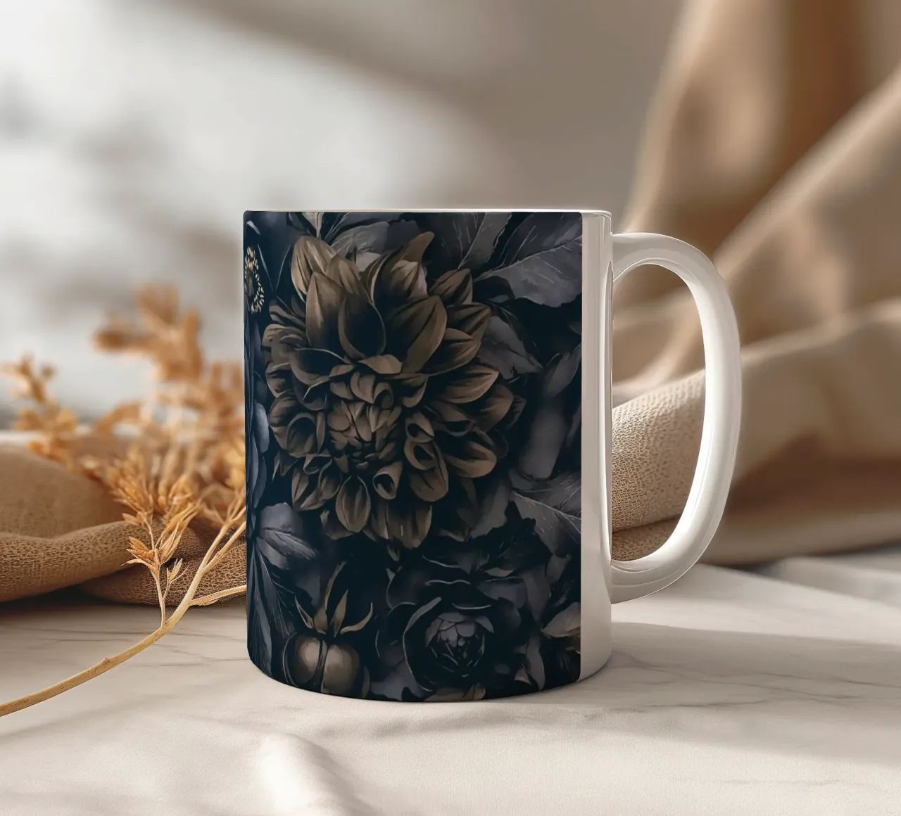 Bouquet barocco blu notte tazza in ceramica da Andrea Haase Floral Passion