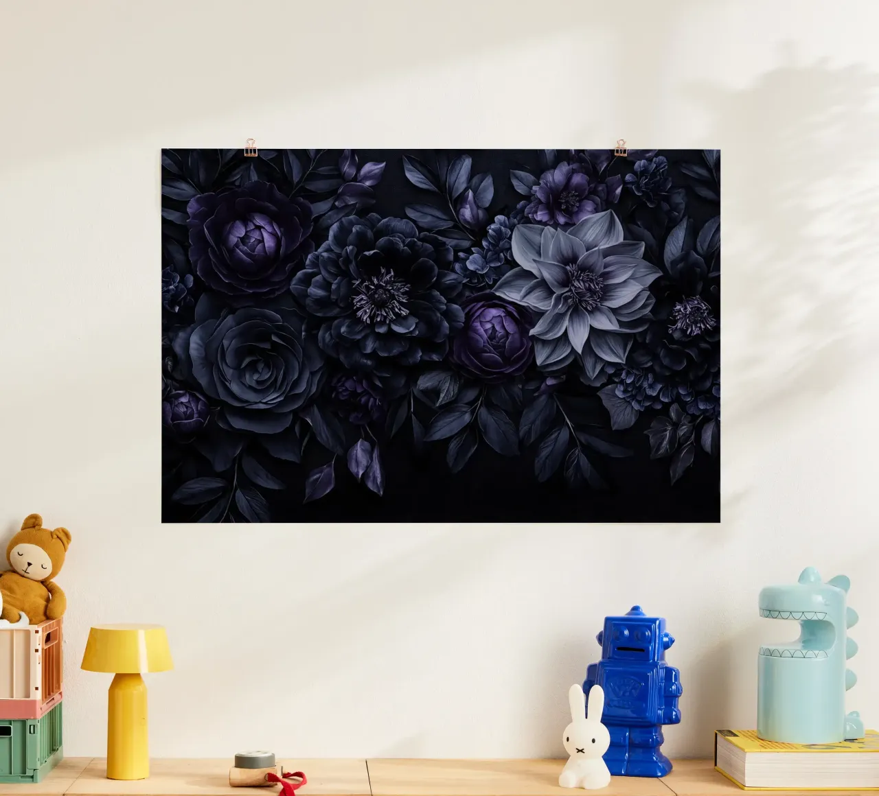 Fiori barocchi e lunatici Vibrazioni vellutate Blu prugna carta hahnemühle da Andrea Haase Floral Passion