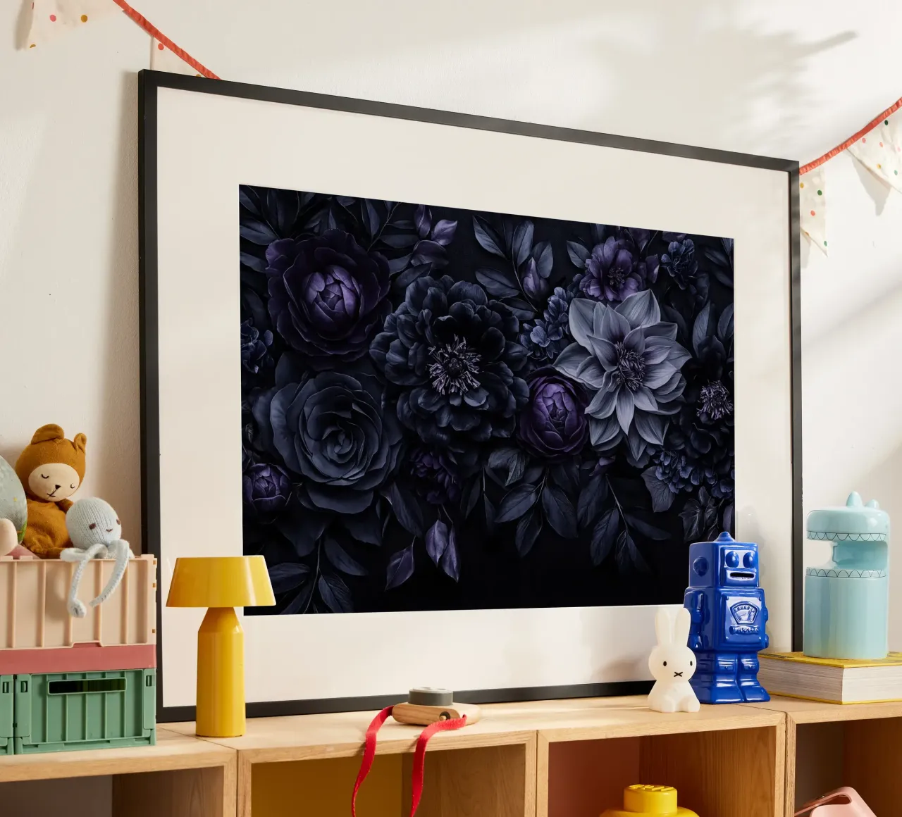 Fiori barocchi e lunatici Vibrazioni vellutate Blu prugna carta hahnemühle da Andrea Haase Floral Passion