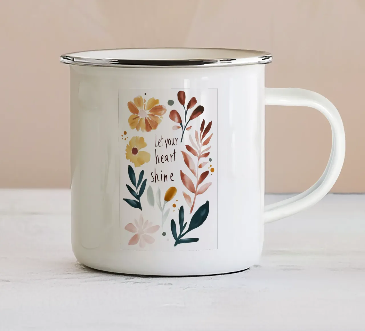 Let Your Heart Shine (Version 1) tazza in smalto da treechild