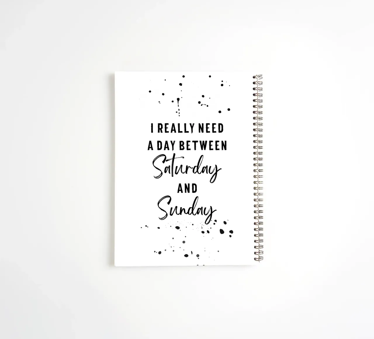 Day between Saturday and Sunday spiral notebook by Melanie Viola