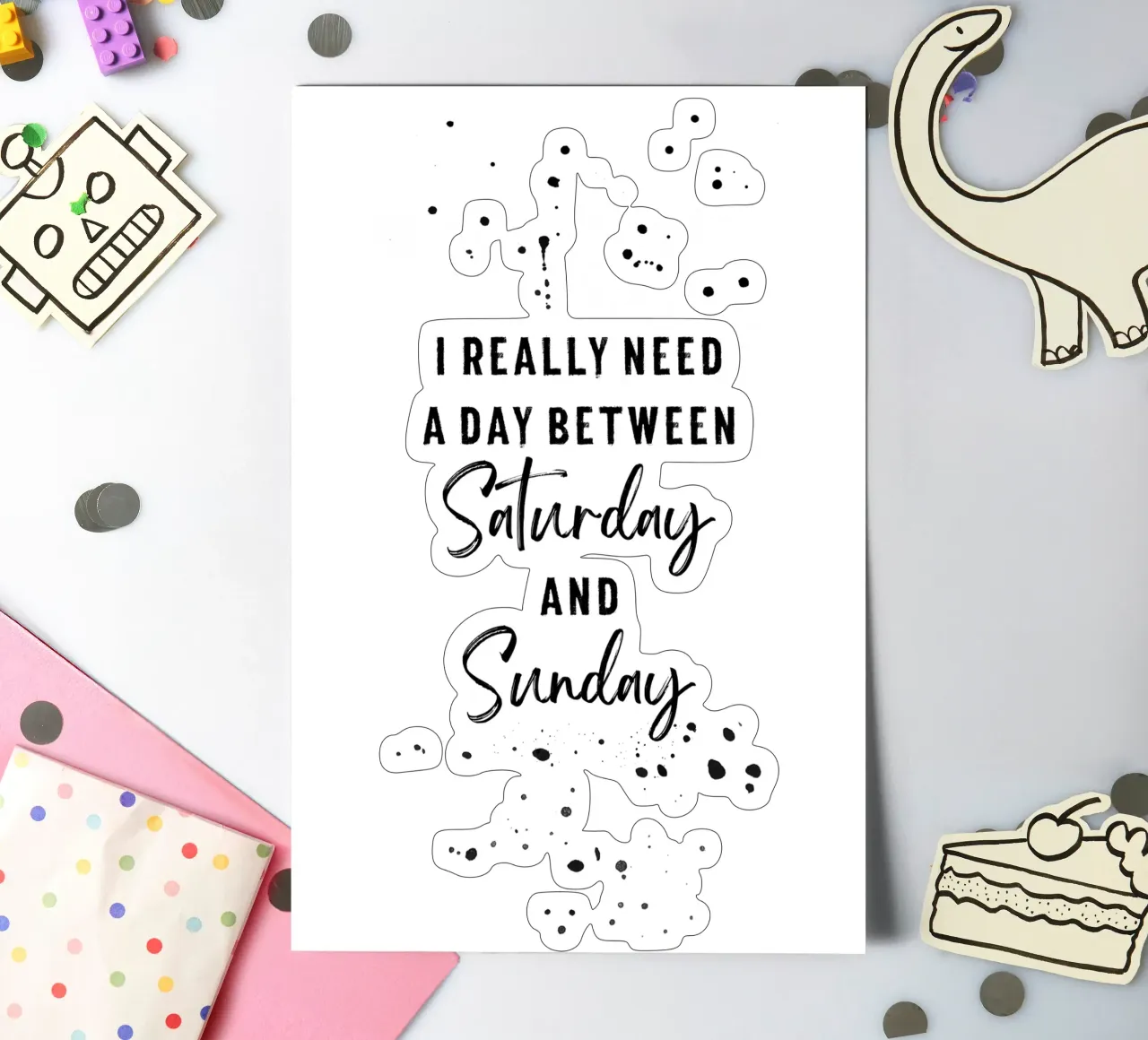 Day between Saturday and Sunday foglio adesivo da Melanie Viola
