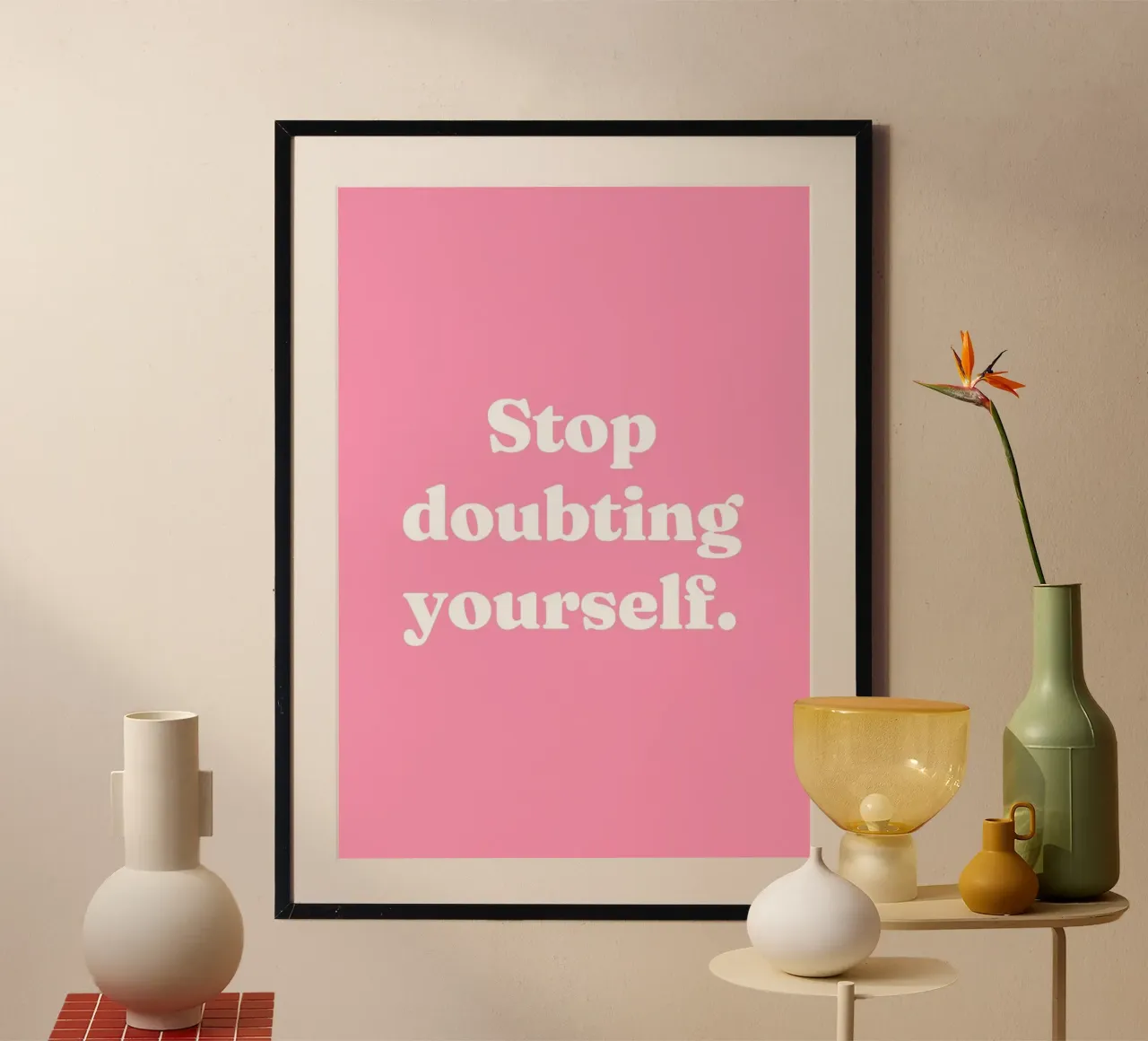 Stop met twijfelen aan jezelf citaat poster van Paigaam Studio