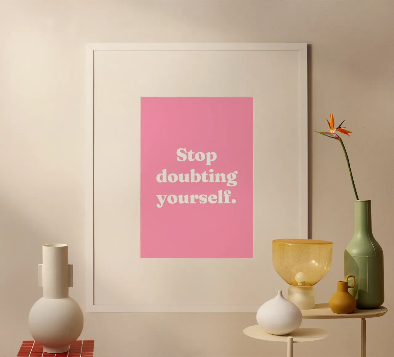 Stop met twijfelen aan jezelf citaat poster van Paigaam Studio