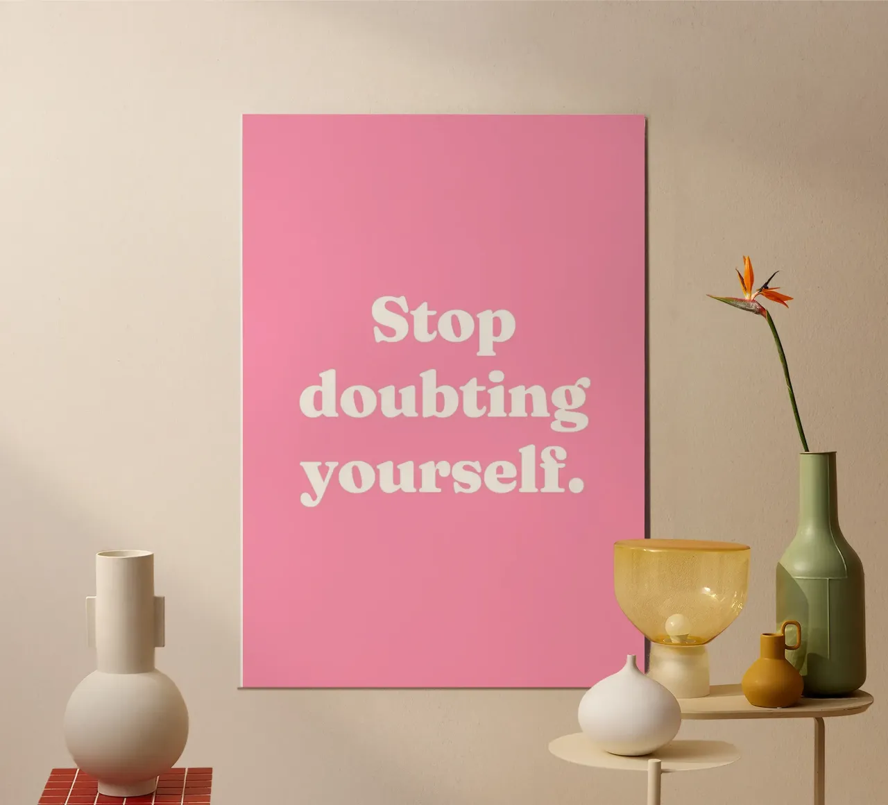 Stop met twijfelen aan jezelf citaat poster van Paigaam Studio