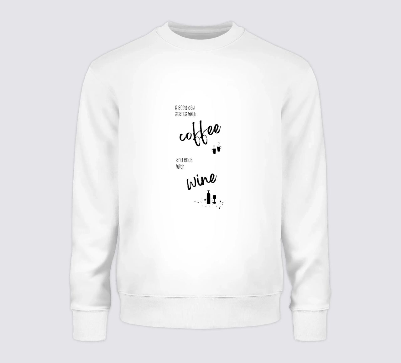 A good day starts with coffee and ends with wine felpa da Melanie Viola