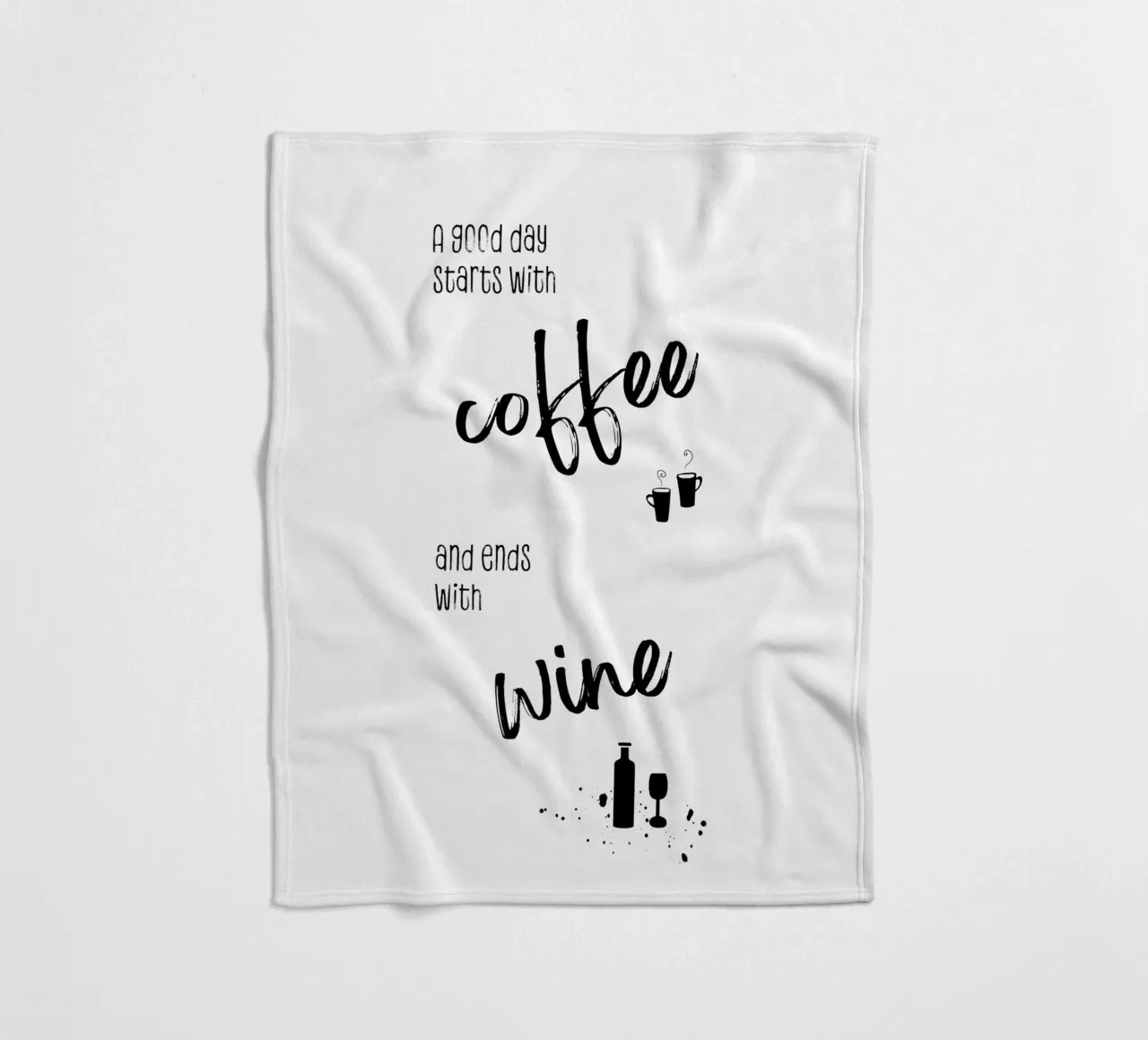 A good day starts with coffee and ends with wine coperta in pile da Melanie Viola