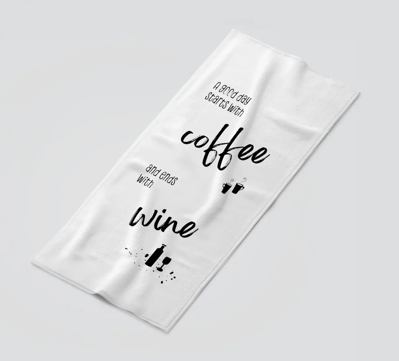 A good day starts with coffee and ends with wine telo mare da Melanie Viola