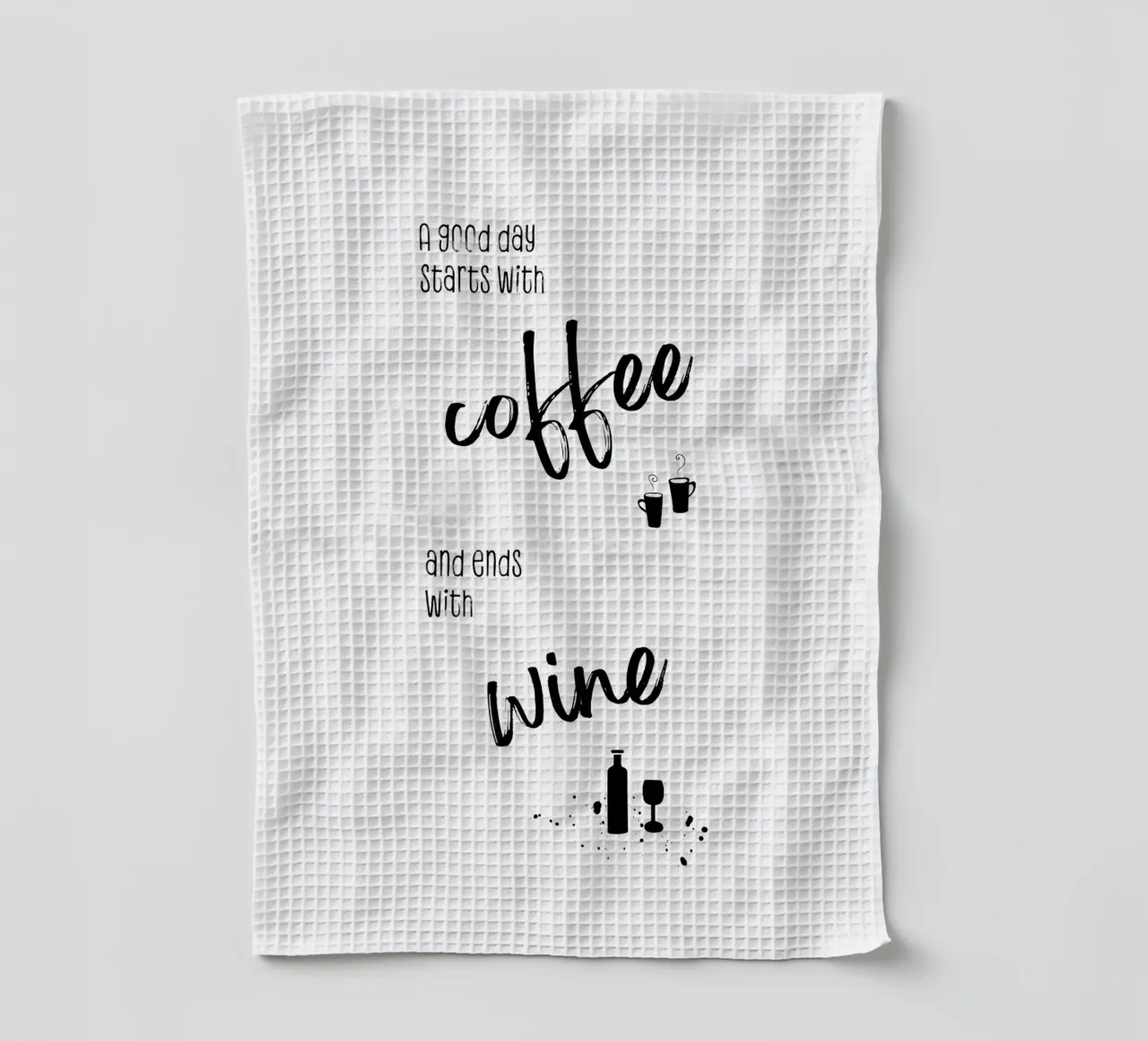 A good day starts with coffee and ends with wine canovaccio da cucina da Melanie Viola