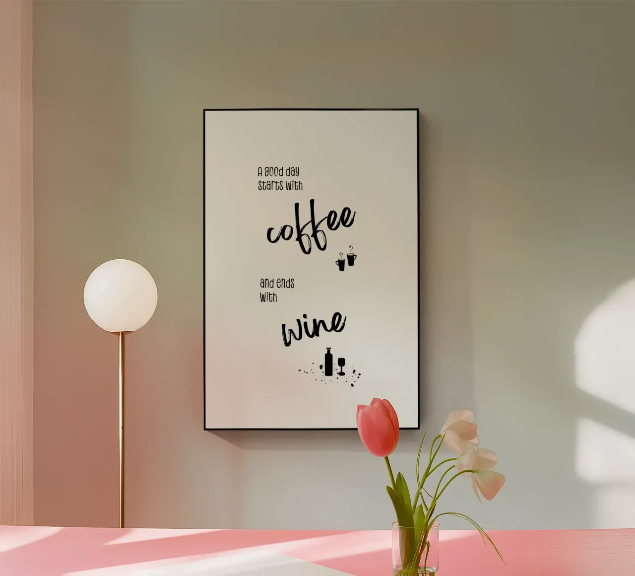A good day starts with coffee and ends with wine plexiglass da Melanie Viola