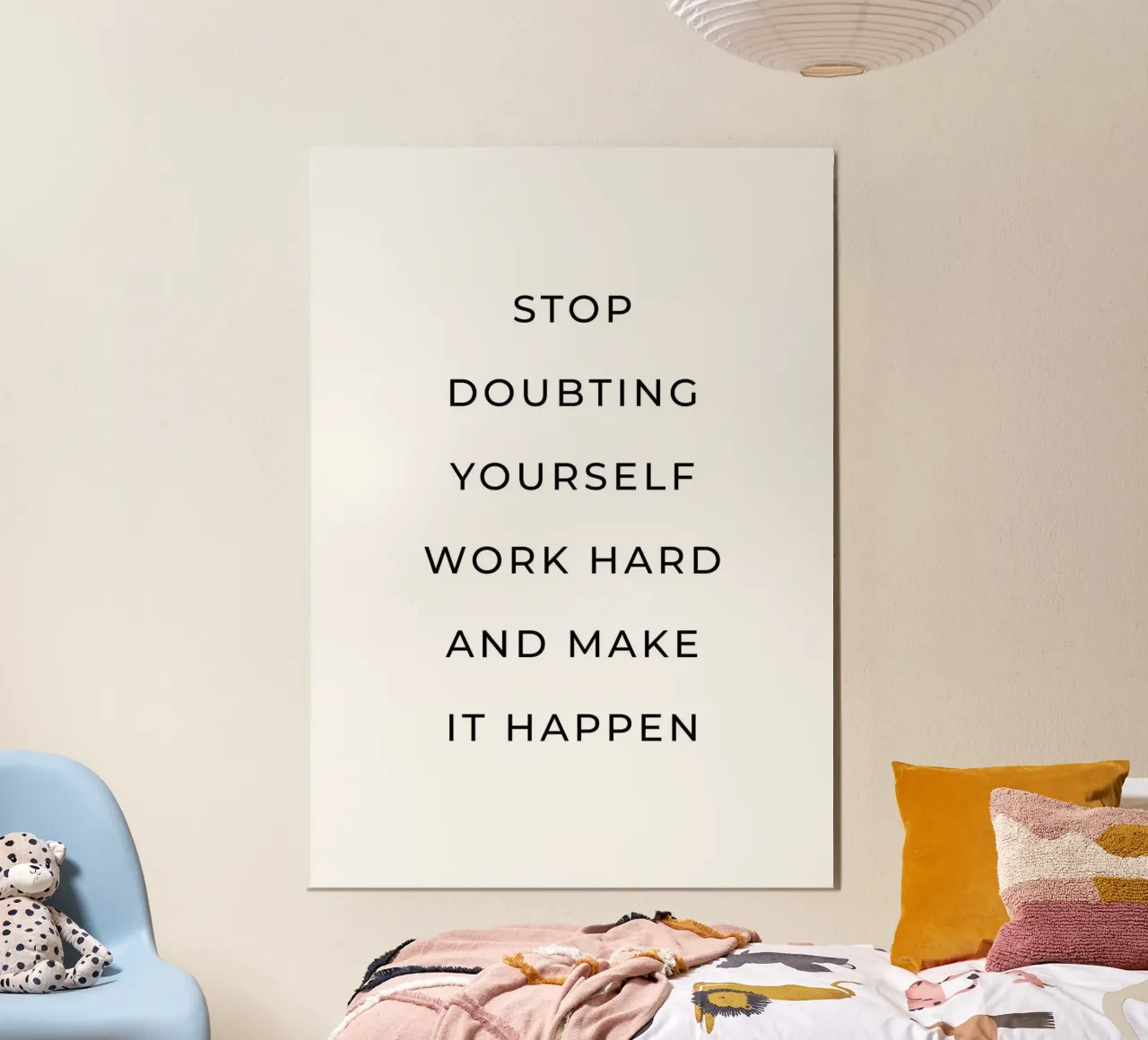 Arrêtez de douter de vous, travaillez dur et réussissez. poster de Paigaam Studio