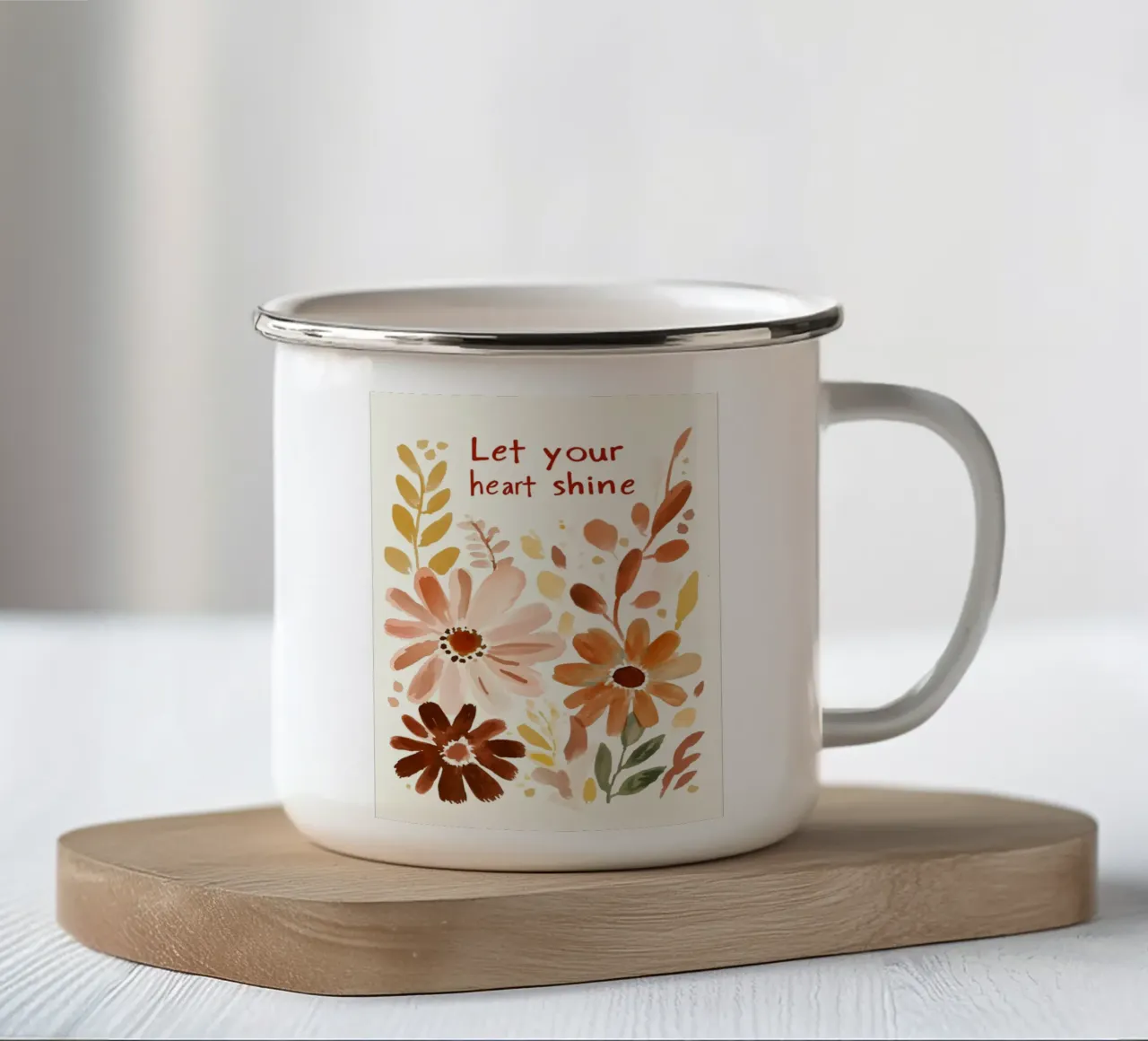 Let Your Heart Shine (Version 2) tazza in smalto da treechild