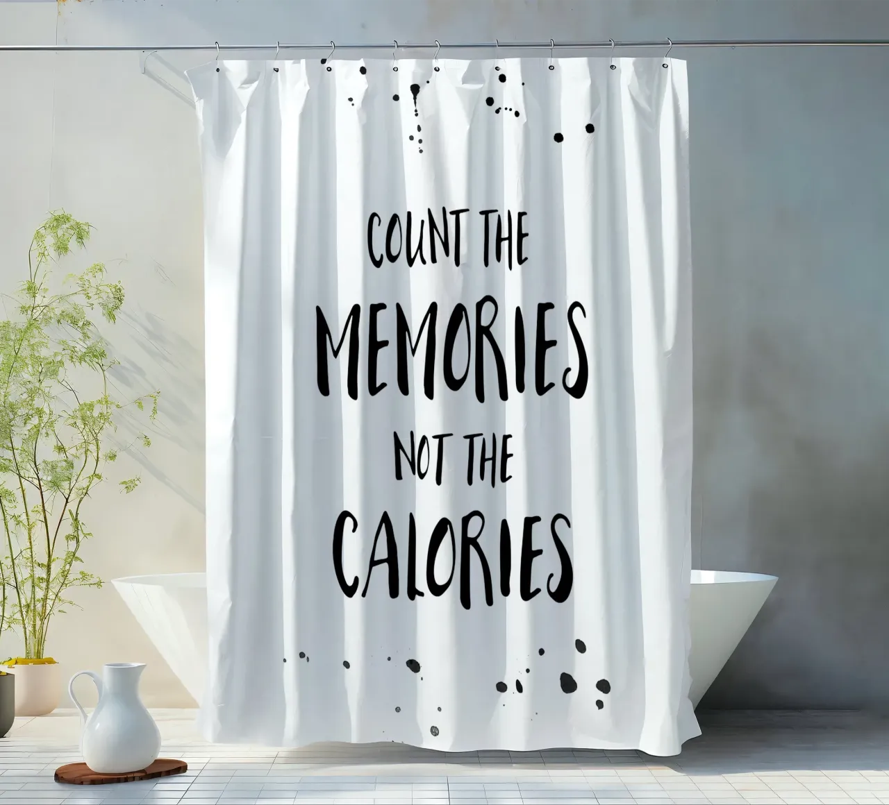 Text Art COUNT THE MEMORIES tenda da doccia da Melanie Viola