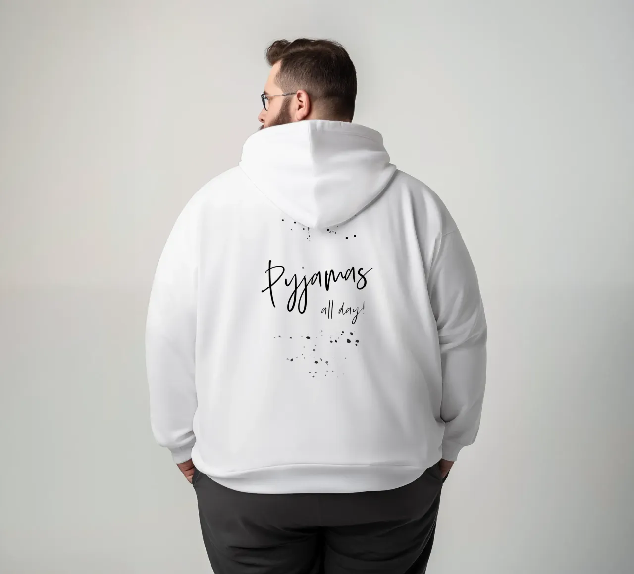 Text Art PYJAMAS ALL DAY felpa con cappuccio da Melanie Viola