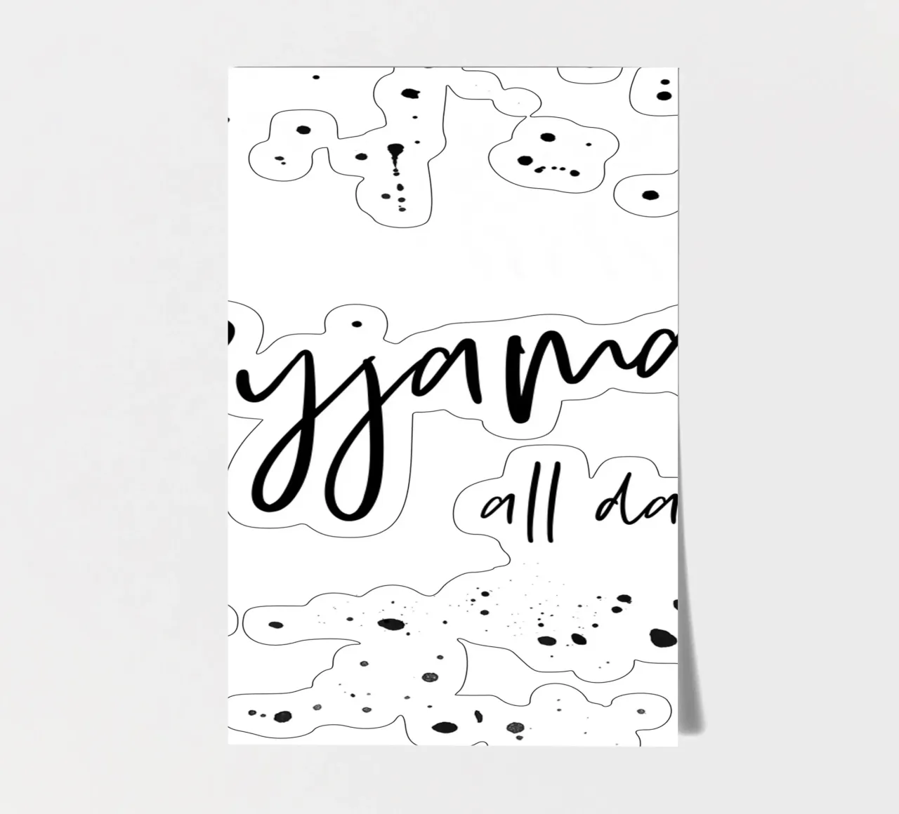 Text Art PYJAMAS ALL DAY foglio adesivo da Melanie Viola