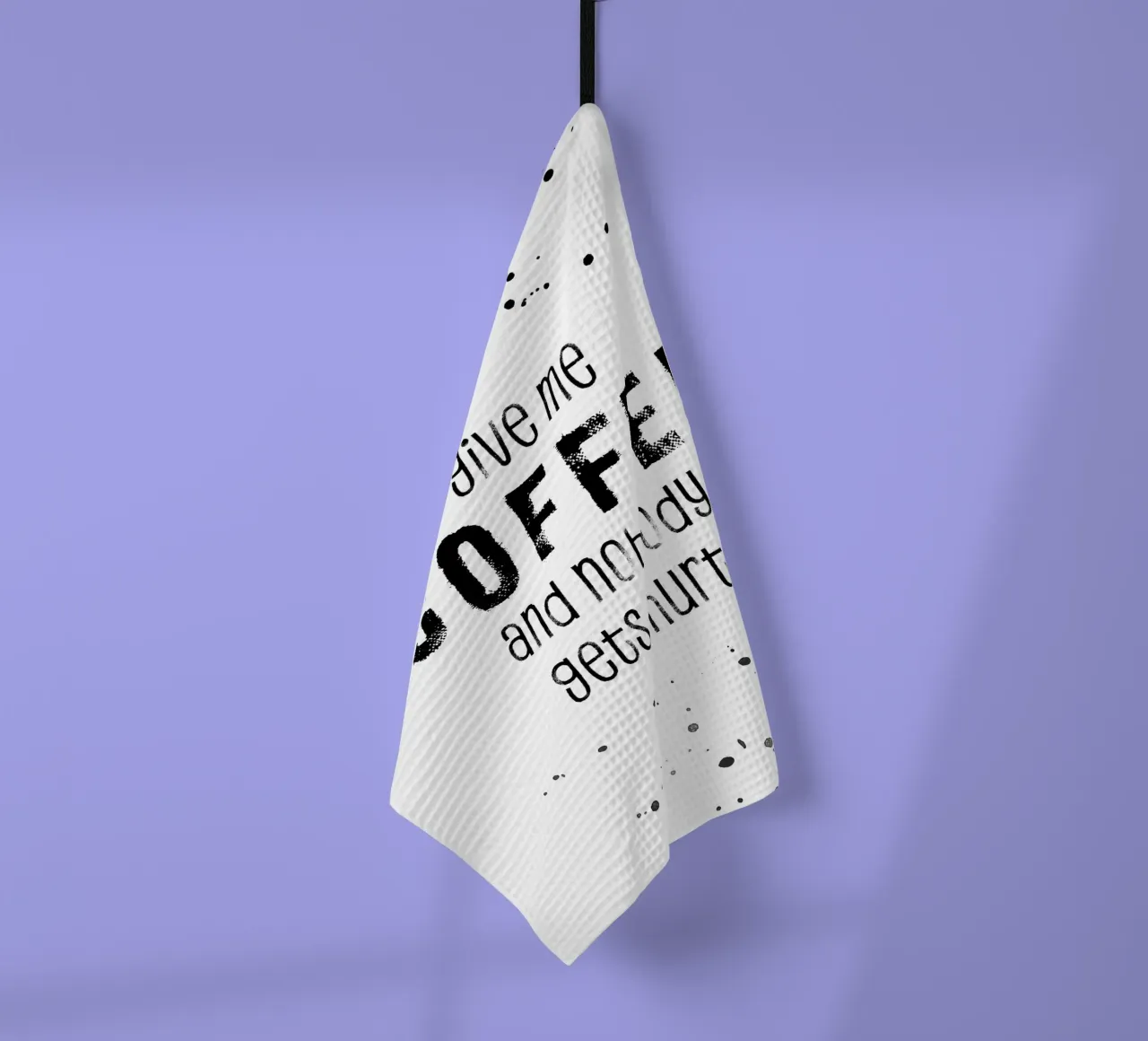GIVE ME COFFEE AND NOBODY GETS HURT tea towel by Melanie Viola