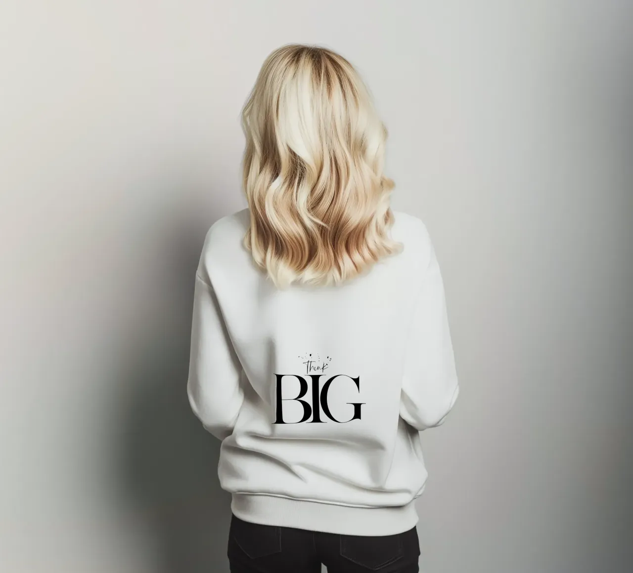 Text Art THINK BIG sweatshirt van Melanie Viola