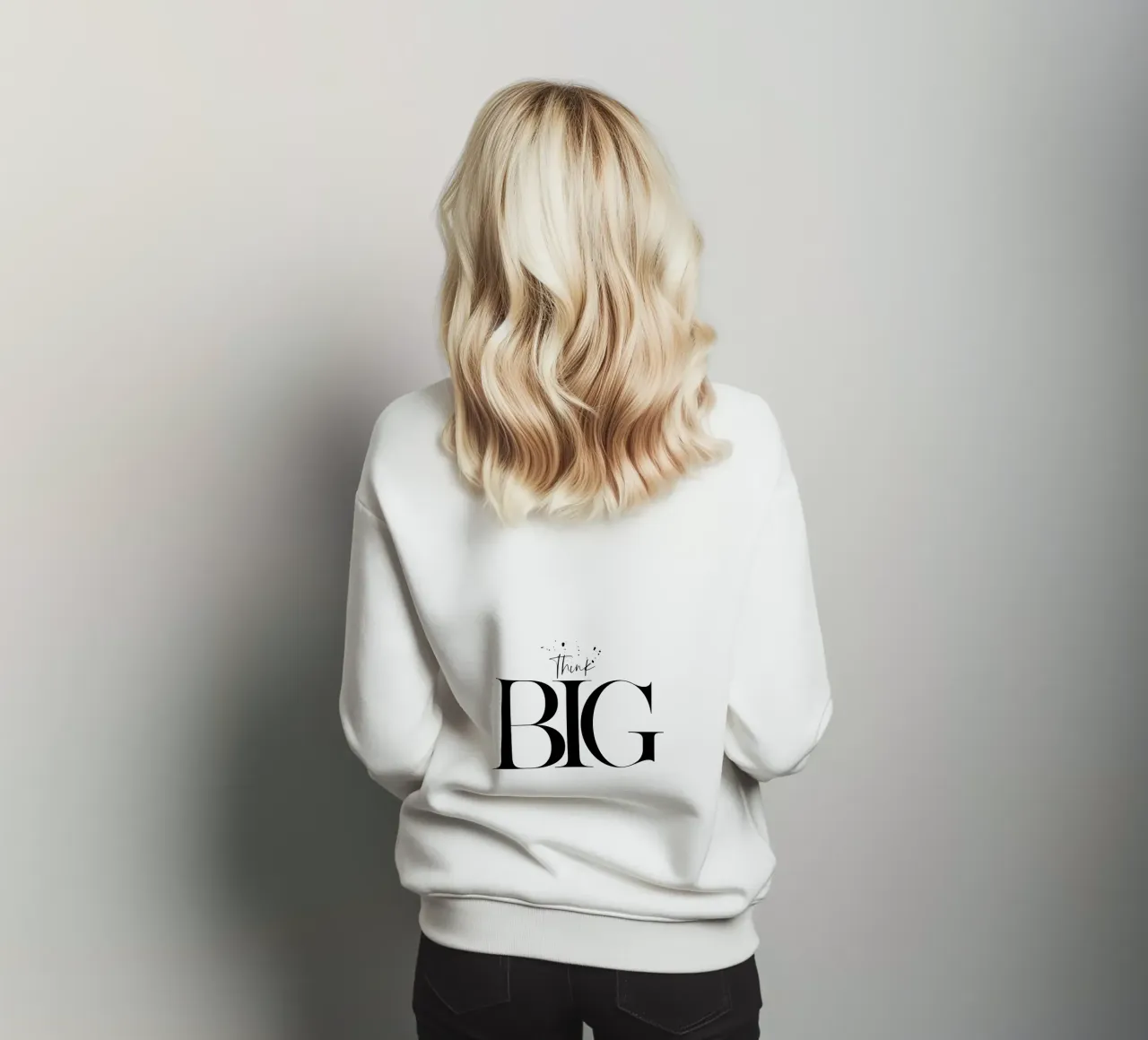 Text Art THINK BIG felpa da Melanie Viola