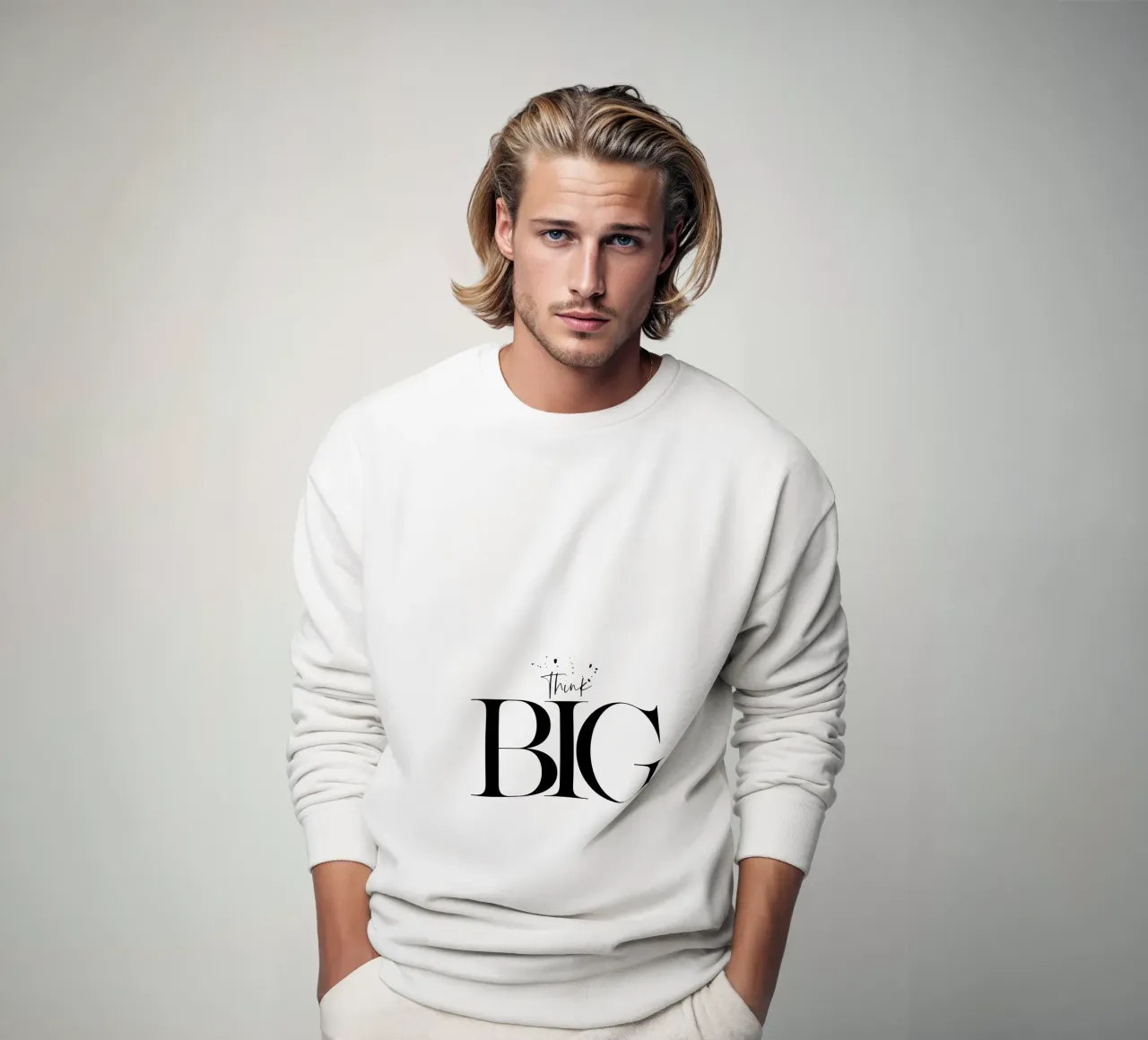 Text Art THINK BIG sweatshirt van Melanie Viola