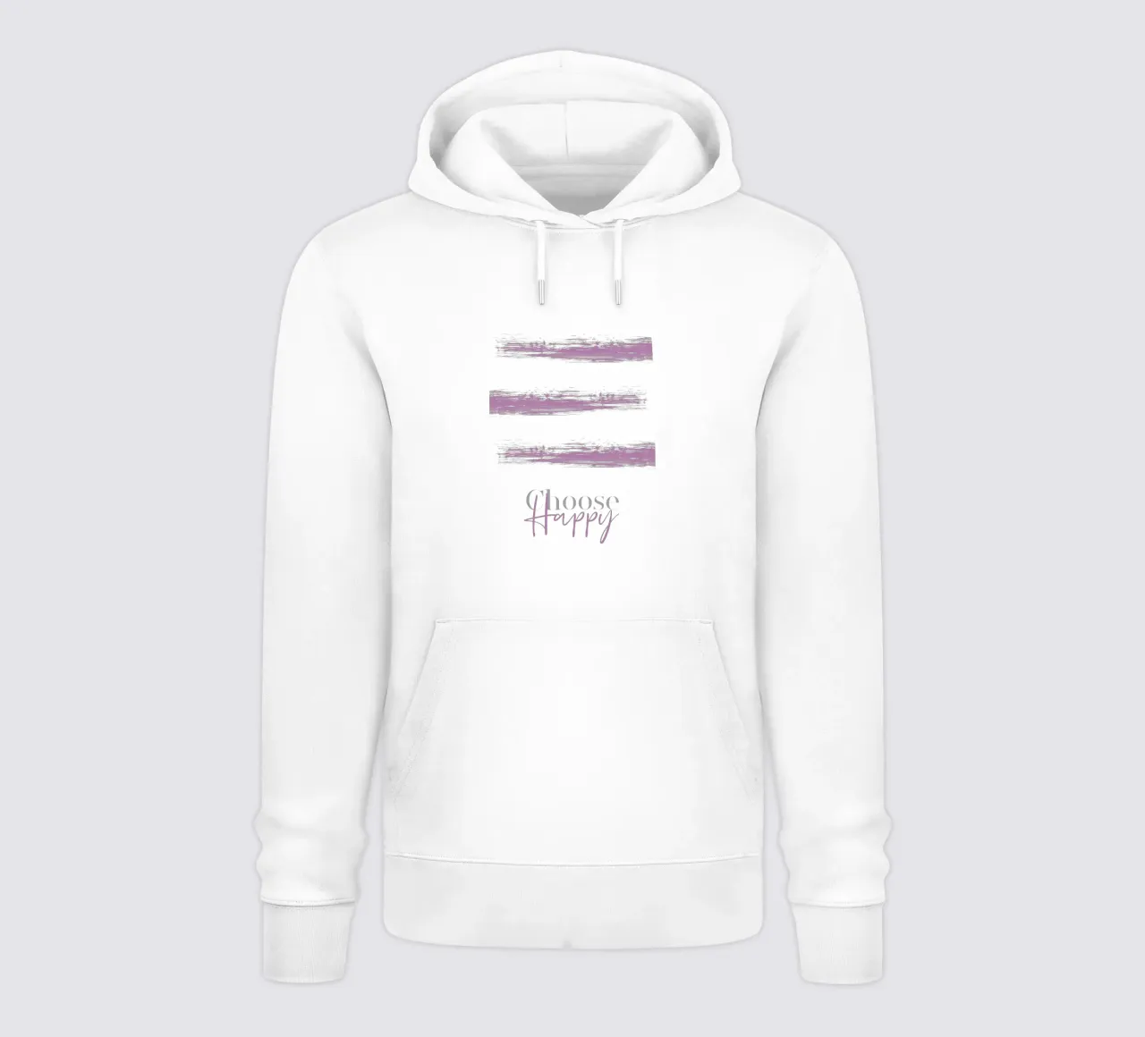 Text Art CHOOSE HAPPY pink felpa con cappuccio da Melanie Viola