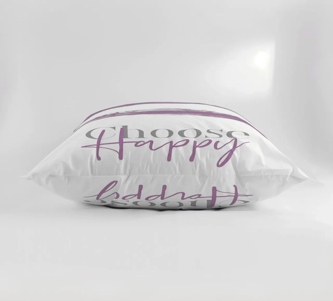 Text Art CHOOSE HAPPY pink cuscino da Melanie Viola