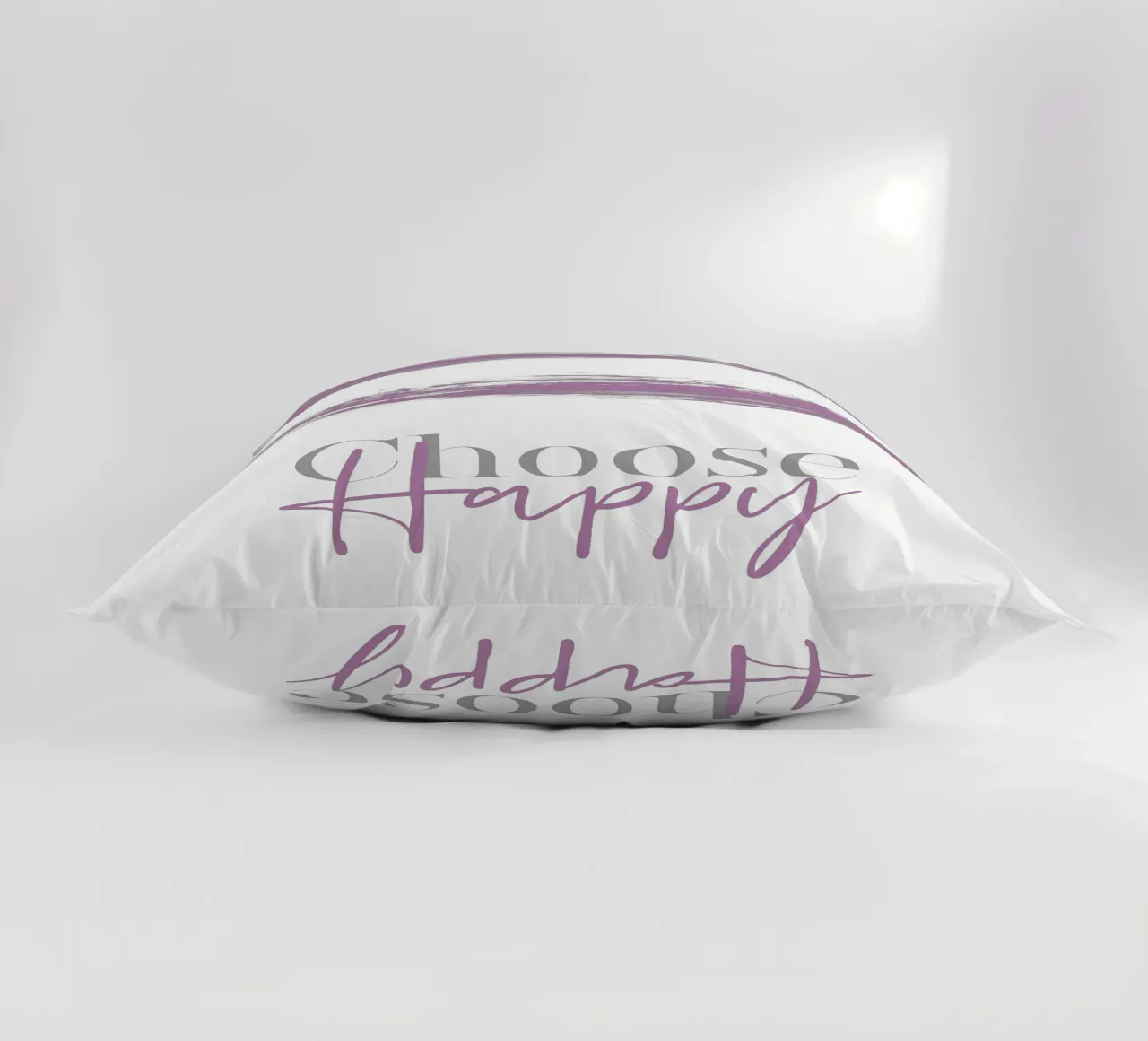 Text Art CHOOSE HAPPY pink cuscino da Melanie Viola