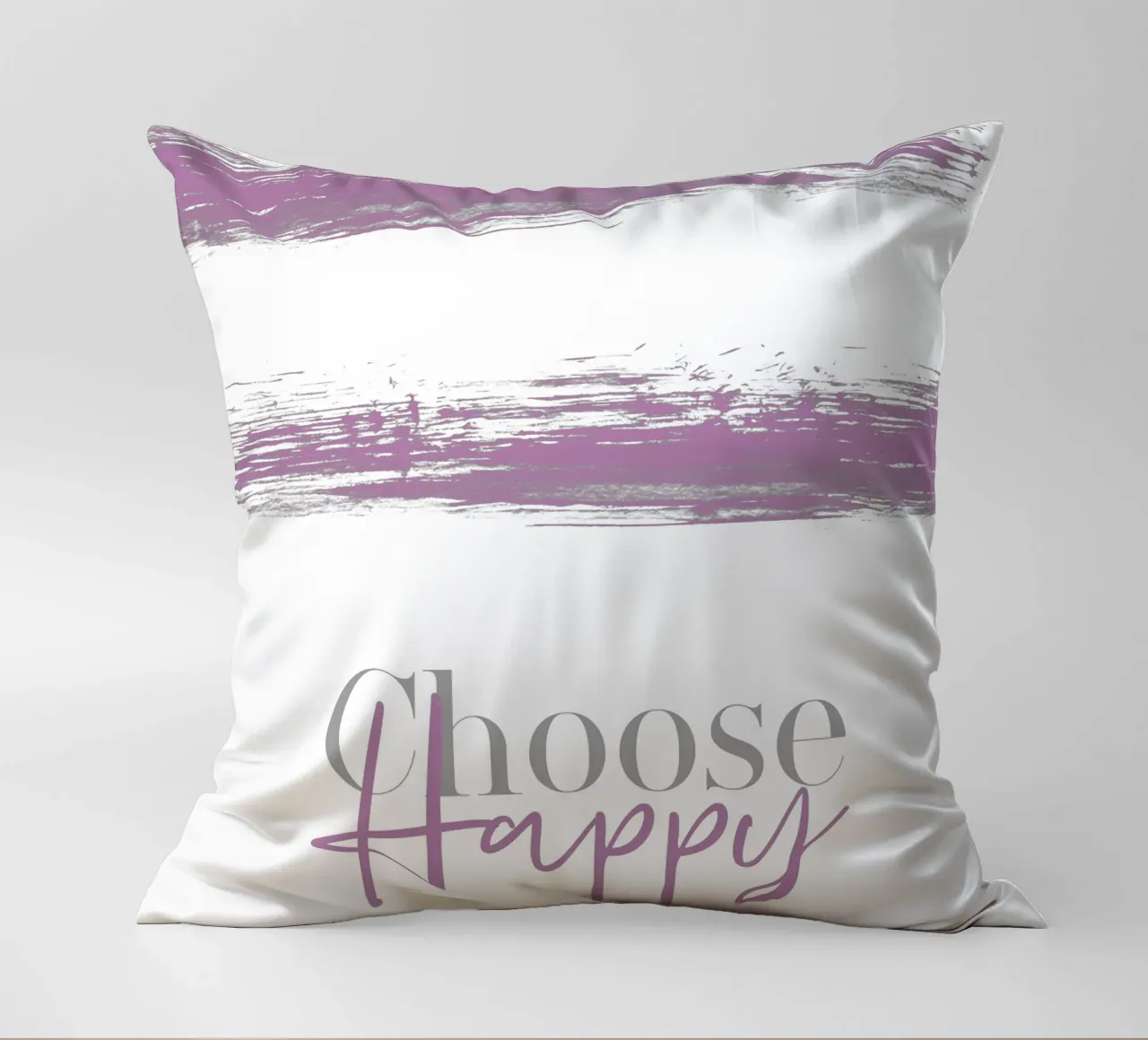 Text Art CHOOSE HAPPY pink cuscino da Melanie Viola