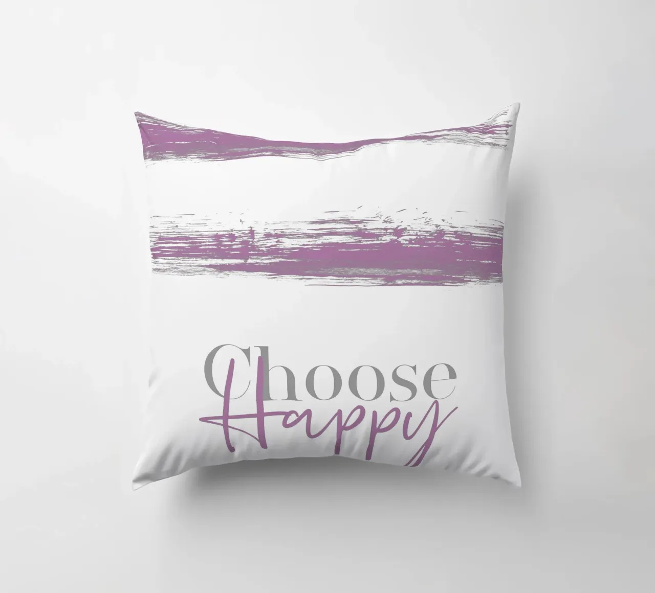 Text Art CHOOSE HAPPY pink cuscino da Melanie Viola