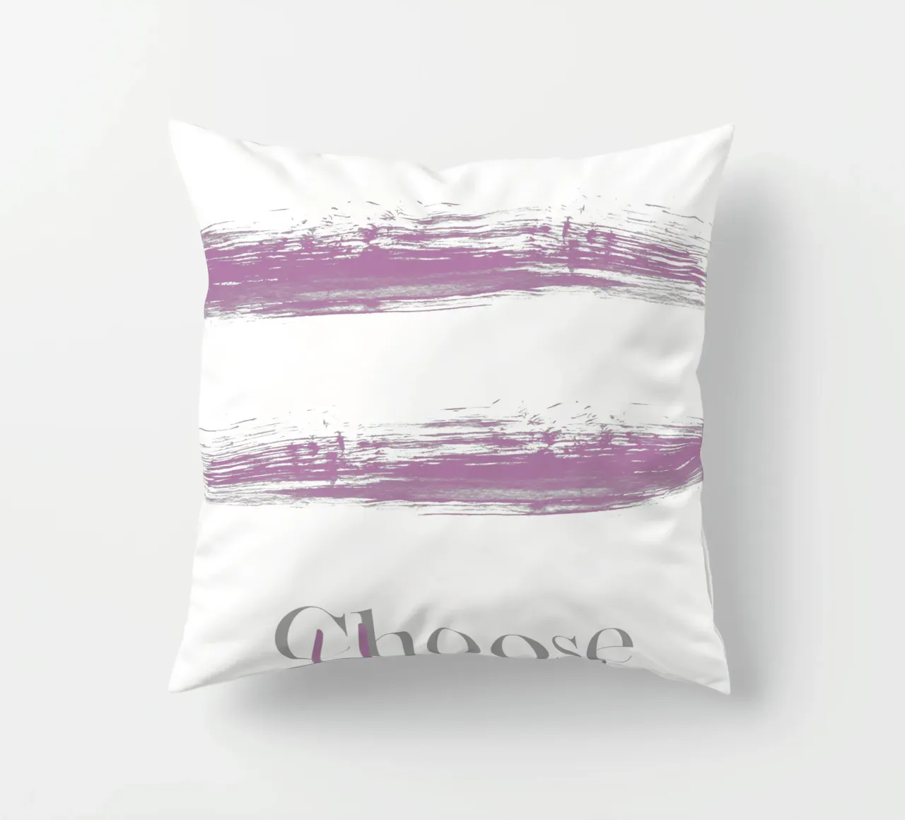 Text Art CHOOSE HAPPY pink cuscino da Melanie Viola