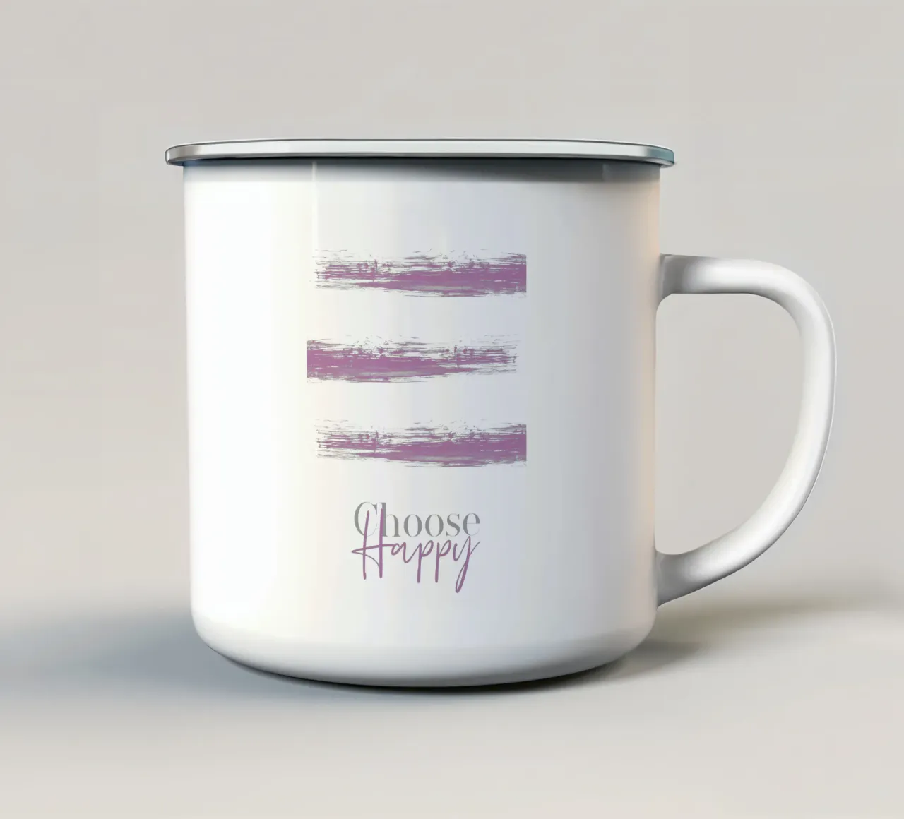 Text Art CHOOSE HAPPY pink tazza in smalto da Melanie Viola