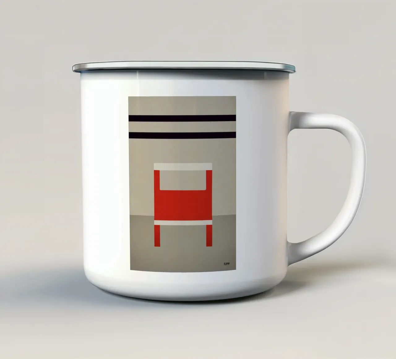 Minimal - Sedia rossa tazza in smalto da Spunk