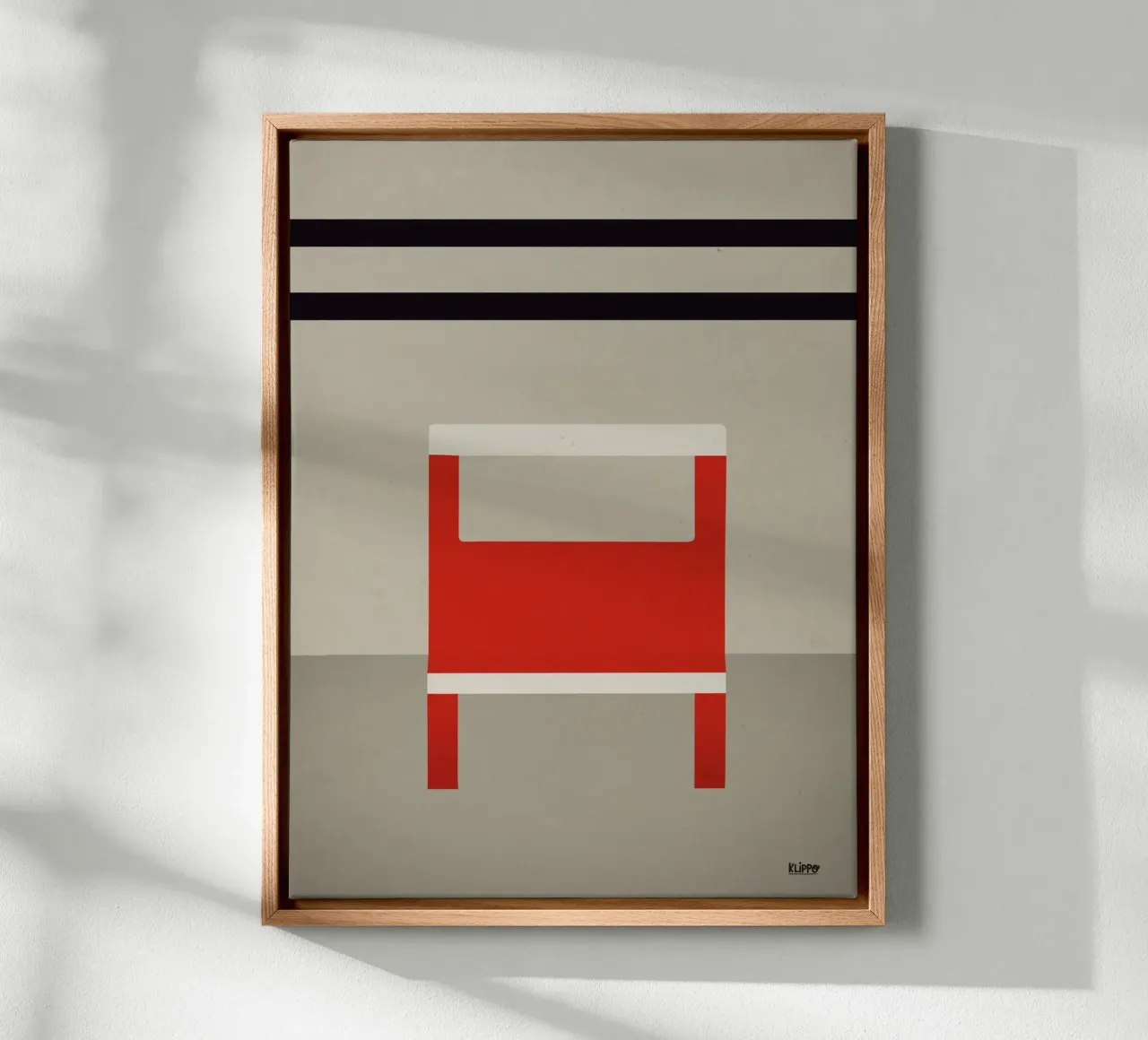 Minimal - Sedia rossa tela con Cornice a cassetta da Spunk