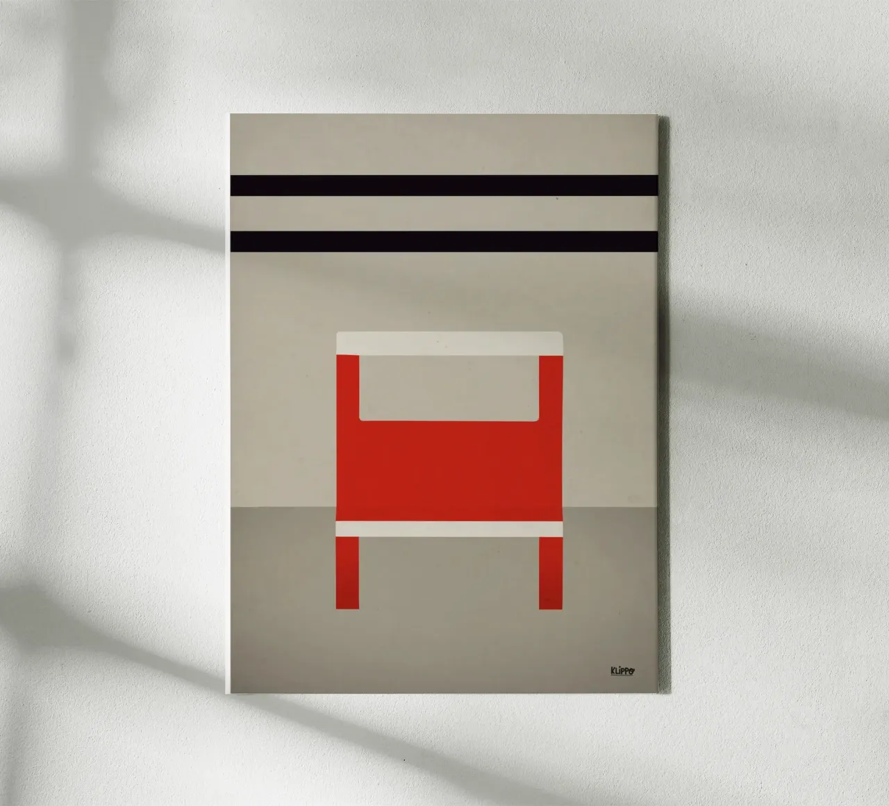 Minimal - Sedia rossa tela con Cornice a cassetta da Spunk