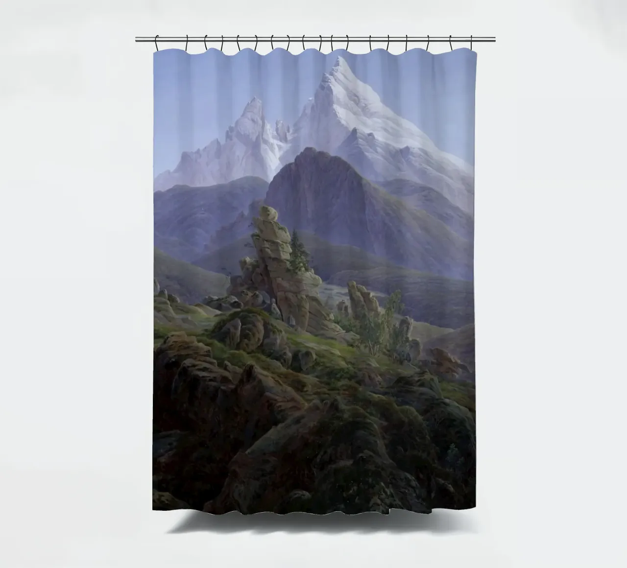 Caspar David Friedrich - The Watzmann Duschvorhang von Timeless Artworks